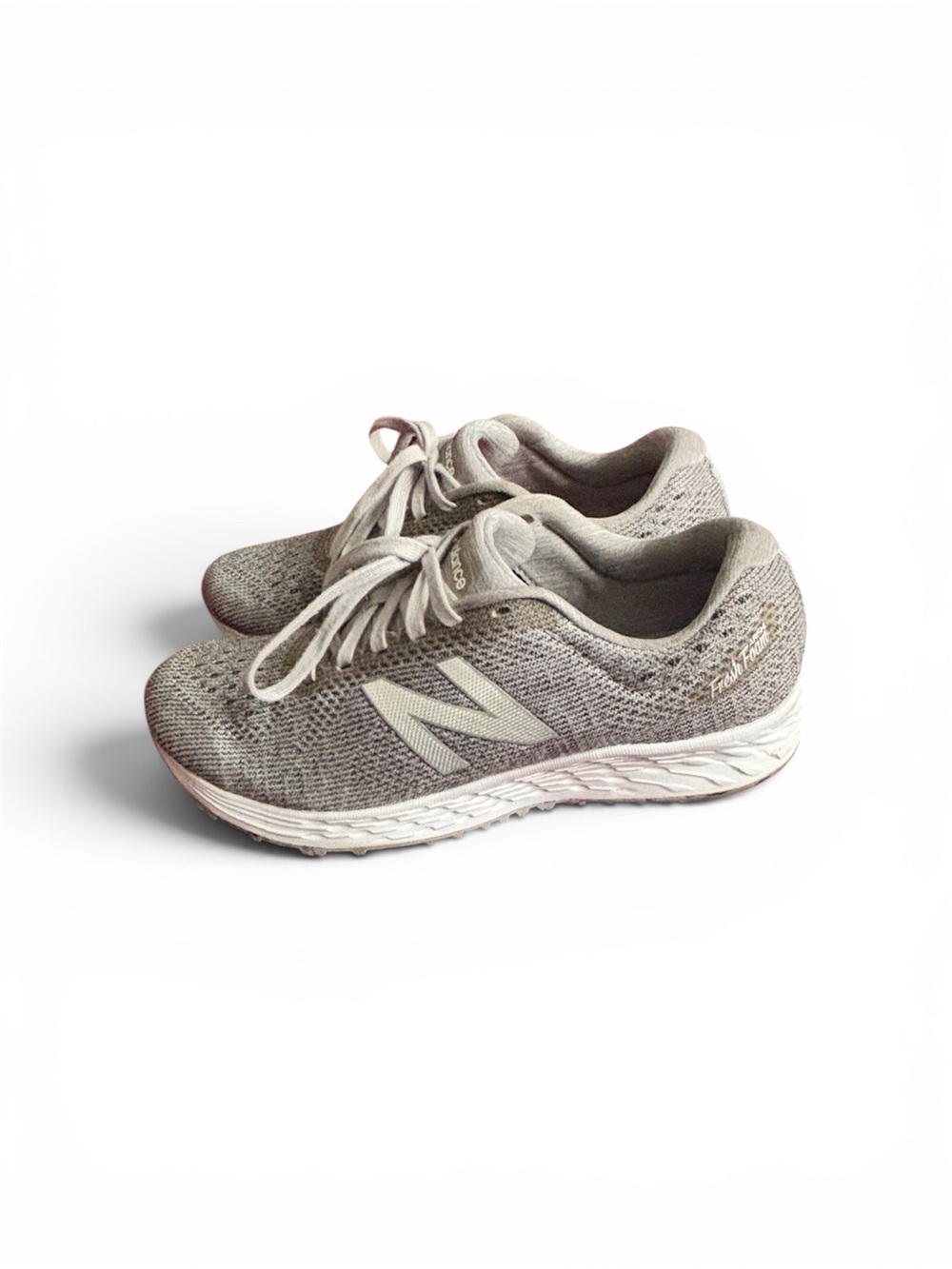 New Balance Light Gray Knit Sneakers